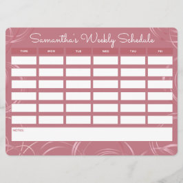 Skolschemaläggning för Girly Ro Guld veckovis