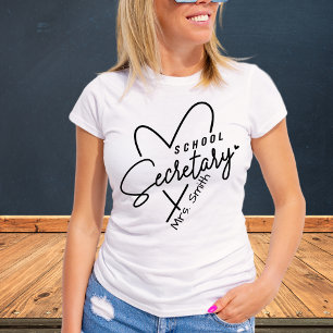 Skolsekreterare Heart Anpassade Tshirt T Shirt