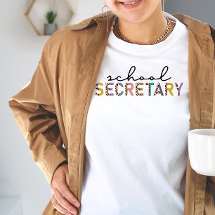 Skolsekreterare Leopard Skriv ut Tshirt T Shirt