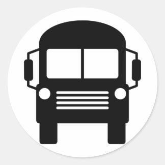Skolsignatur buss runt klistermärke