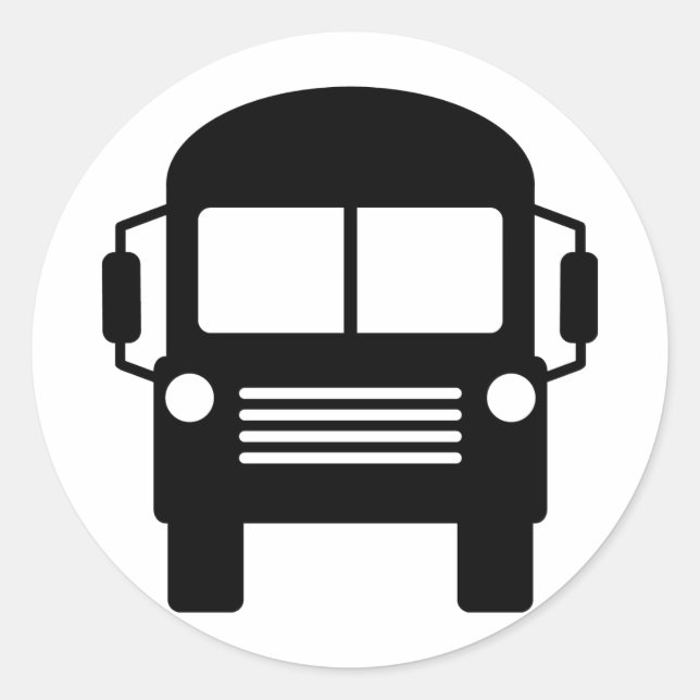 Skolsignatur buss runt klistermärke (Framsida)