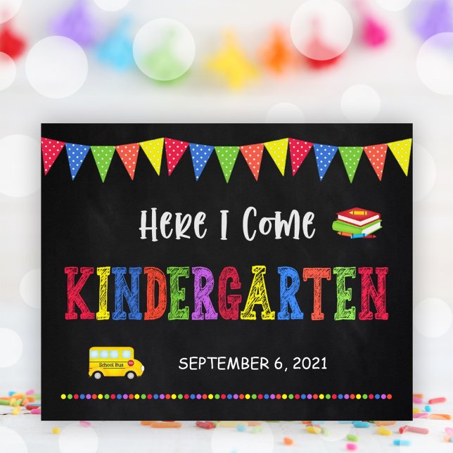 Skolsignaturens första dag | Kindergarten Poster (First Day Of School Sign | Kindergarten Poster)