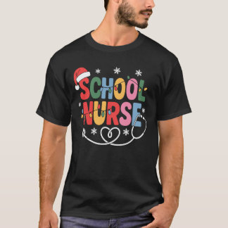 Skolsjuksköterska jul Santa mössa Sjuksköterska hu T Shirt