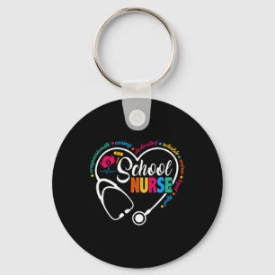 Skolsjuksköterska Vintage Love Heart Sjuksköterska Nyckelring