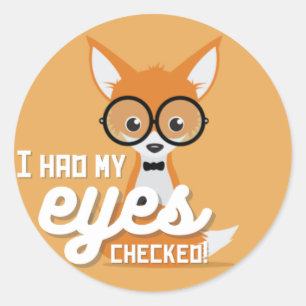 Skolsjuksköterskan "Jag fick Ögon kontrollerat" Cu Runt Klistermärke