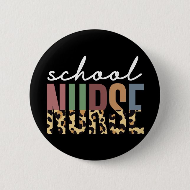 Skolsjuksköterskans cheetah Nurse-uppskattningsgåv Knapp (Framsida)