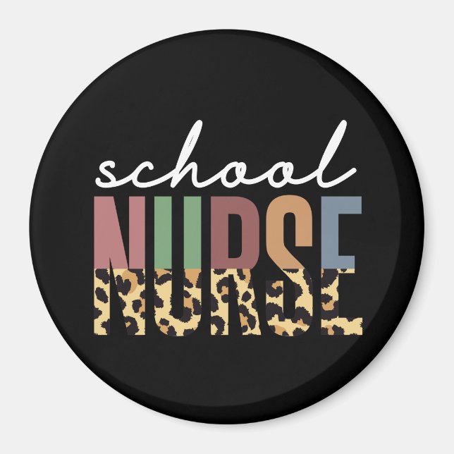 Skolsjuksköterskans cheetah Nurse-uppskattningsgåv Magnet (Framsidan)