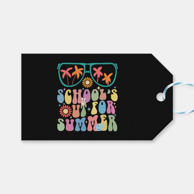 Skolskolans sista dag är ute på sommaren presentetikett (Framsidan (Horisontell))