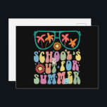 Skolskolans sista dag är ute på sommaren vykort<br><div class="desc">Förra dagen skoldagen i Studenten Groovy Skolor ut till sommaren</div>