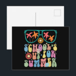 Skolskolans sista dag är ute på sommaren vykort<br><div class="desc">Förra dagen skoldagen i Studenten Groovy Skolor ut till sommaren</div>