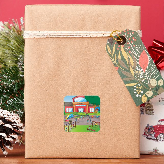 Skolspelare Fyrkantigt Klistermärke (Skapare uppladdad)