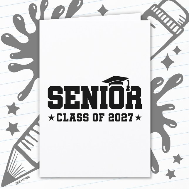 Skolstolthet Examen År Seniorklass 2027 Kort (Skapare uppladdad)