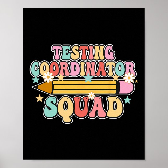 Skoltestkoordinator Squad Retro Tillbaka Till Skol Poster (Framsidan)