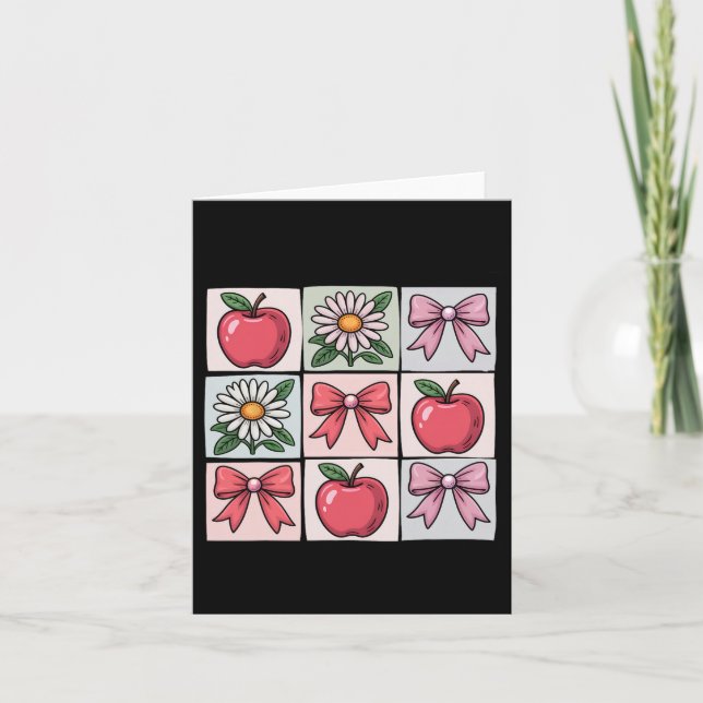 Skoltröja med rosett och blomma Söt rosa åter till Kort (Framsida)