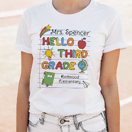 Skoluppsats & Klotter Hej Tredje Klass T Shirt