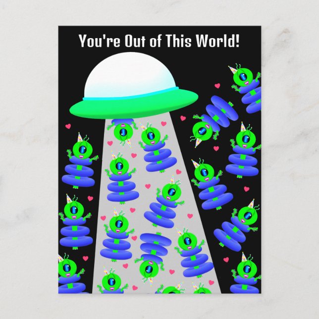 Skolvalentin med utomjordingar av Jo Images Vykort (Framsida)