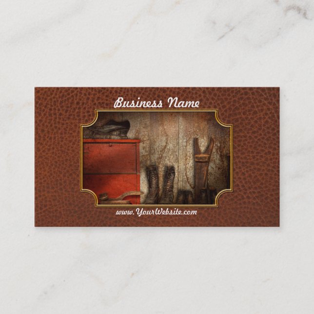 Skomakare - skoshineren 1900 visitkort (Framsida)