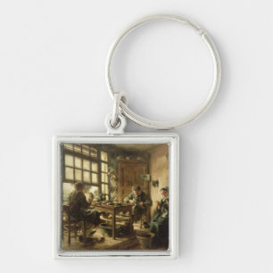 Skomakarna, 1880 fyrkantig silverfärgad nyckelring