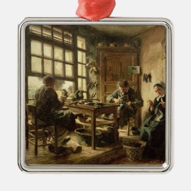 Skomakarna, 1880 julgransprydnad metall (Framsidan)