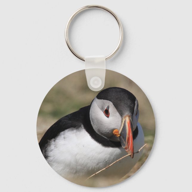 Skomer Island Puffins Nyckelring (Framsida)