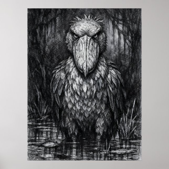 Skomunstork Existentiell Stillhet Konst Poster (Framsidan)