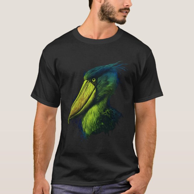 Skomunstork Fågel Djur Afrikansk Fågel Aztek Maya T Shirt (Framsida)
