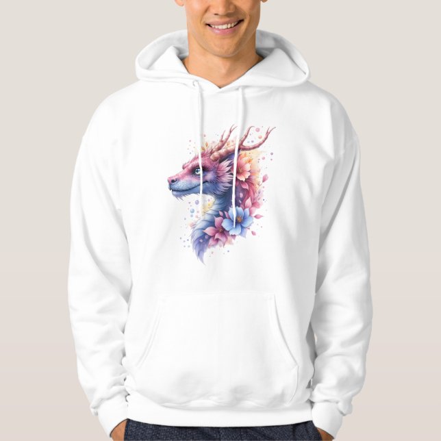 Skön bevakande drake.  hoodie (Framsida)
