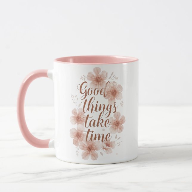 Skön påminnelse med mjuka blommor mugg (Vänster)