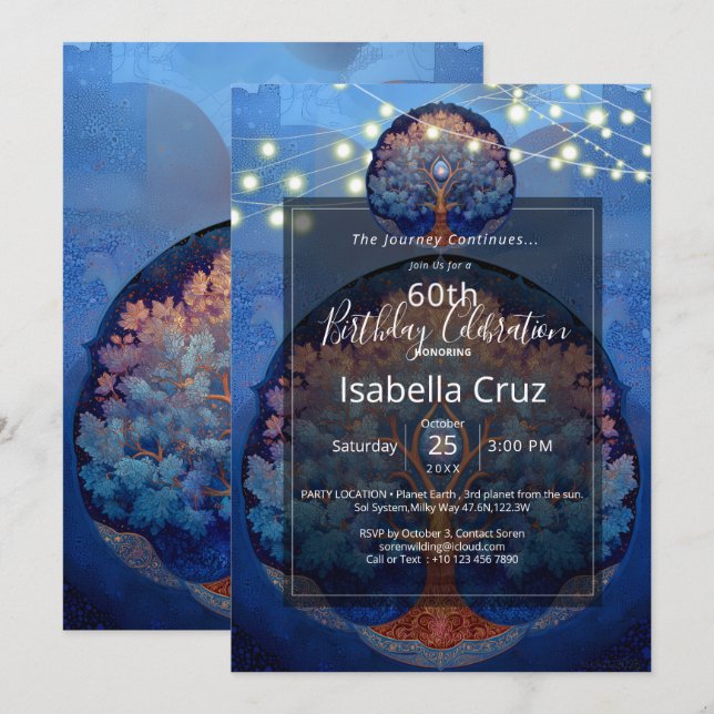 Skön Radians | Livets Träd Inbjudningar (Fram/baksida)
