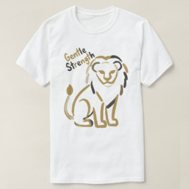 Skön Starkhet Lejon Minimalistisk Motivation T Shirt