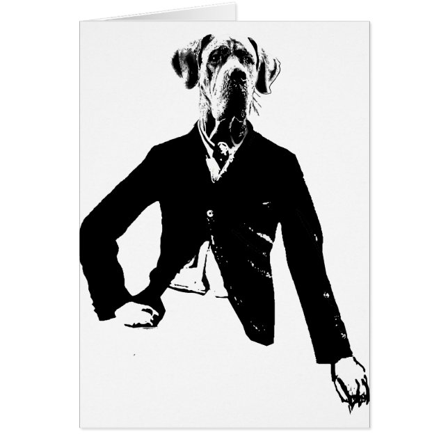 Skön Stort Dannehund Hälsningskort (Framsidan)
