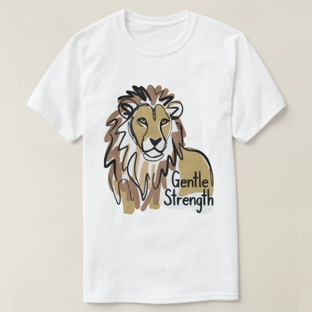 skön styrka lejon t shirt (Design framsida)