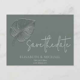 Sköna enkla präglade tropiska blad  meddelande vykort