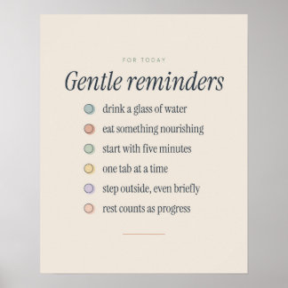 Sköna påminnelser för idag Lugn typografi Poster