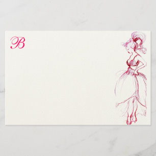 SKÖNHEI I ROSA KLÄN MONOGRAM BREVPAPPER
