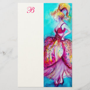 SKÖNHEI I ROSA KLÄN MONOGRAM BREVPAPPER