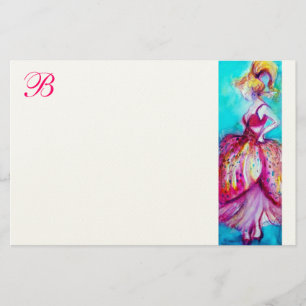 SKÖNHEST I ROSA KLÄN MONOGRAM BREVPAPPER