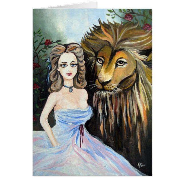 Skönhet & beast hälsningskort (Framsidan)