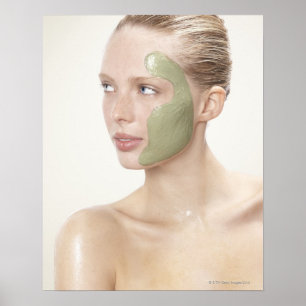 skönhet, blöt, spa, hår upp, blond, blå öga poster