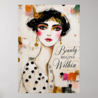 Skönhet Börjar Inifrån Elegant Femininitet Poster