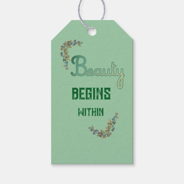Skönhet Botanisk Typografi Presentetikett (Framsidan)