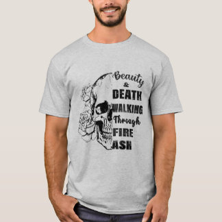 👉 "Skönhet & Död - Skalle Ros Grunge T-Shirt" T Shirt