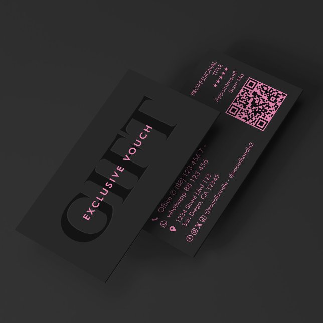 Skönhet Estetisk Rosa Svart Belöning Present Visitkort (Beauty Aesthetic Pink Black Reward Gift Business Card
)