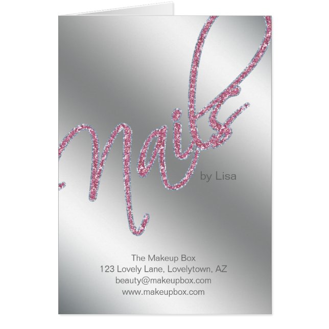 Skönhet för nagelsalongbroschyr hälsningskort (Framsidan)