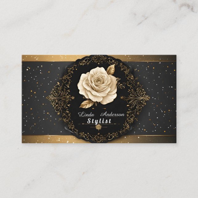 💅 Skönhet Glow Salon Elegans ✨ Modern Personlig Visitkort (Framsida)