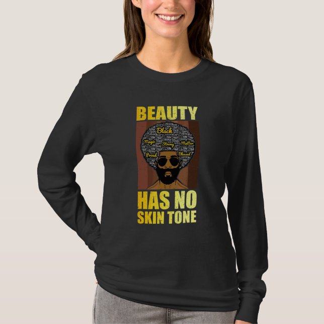 Skönhet Har Ingen Hudton  Män Svarta Historiemånad T Shirt (Framsida)