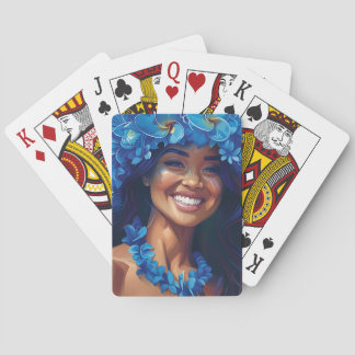 Skönhet i blå uppspelningskort casinokort