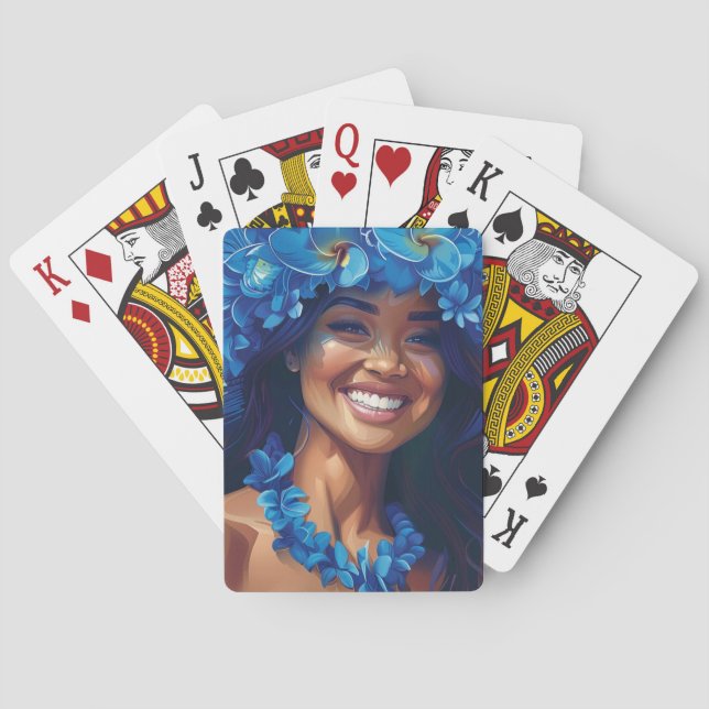 Skönhet i blå uppspelningskort casinokort (Baksidan)