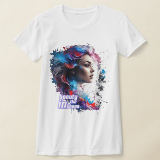 Skönhet i Chaos - T-shirt/Side ansikte art T Shirt