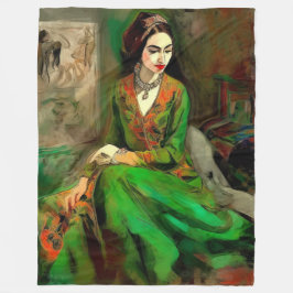 Skönhet i Grönt Fleecefilt